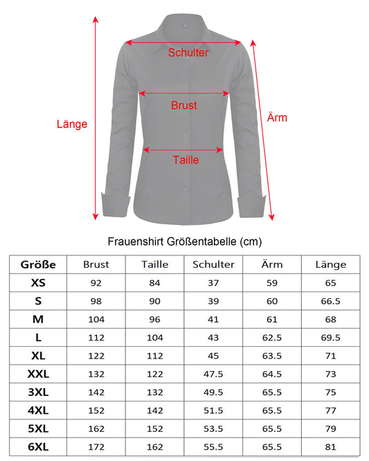 J.VER Bluse Damen Casual Business Bluse Damen Button Down Shirts Klassische Langarm Kragen Tops Bügelleichtes Modern Oberteil,Schwarz,3XL
