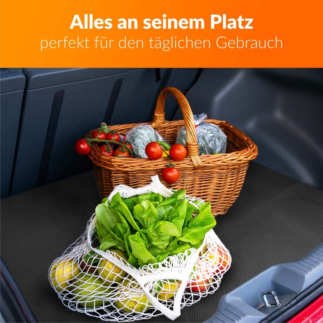 Upgrade4cars wasserdichte Antirutschmatte Universal 120x100cm zuschneidbar rutschfeste Kofferraum Schutzmatte Antirutsch Unterlage Autozubehör Innenraum Geschenke für Frauen Männer