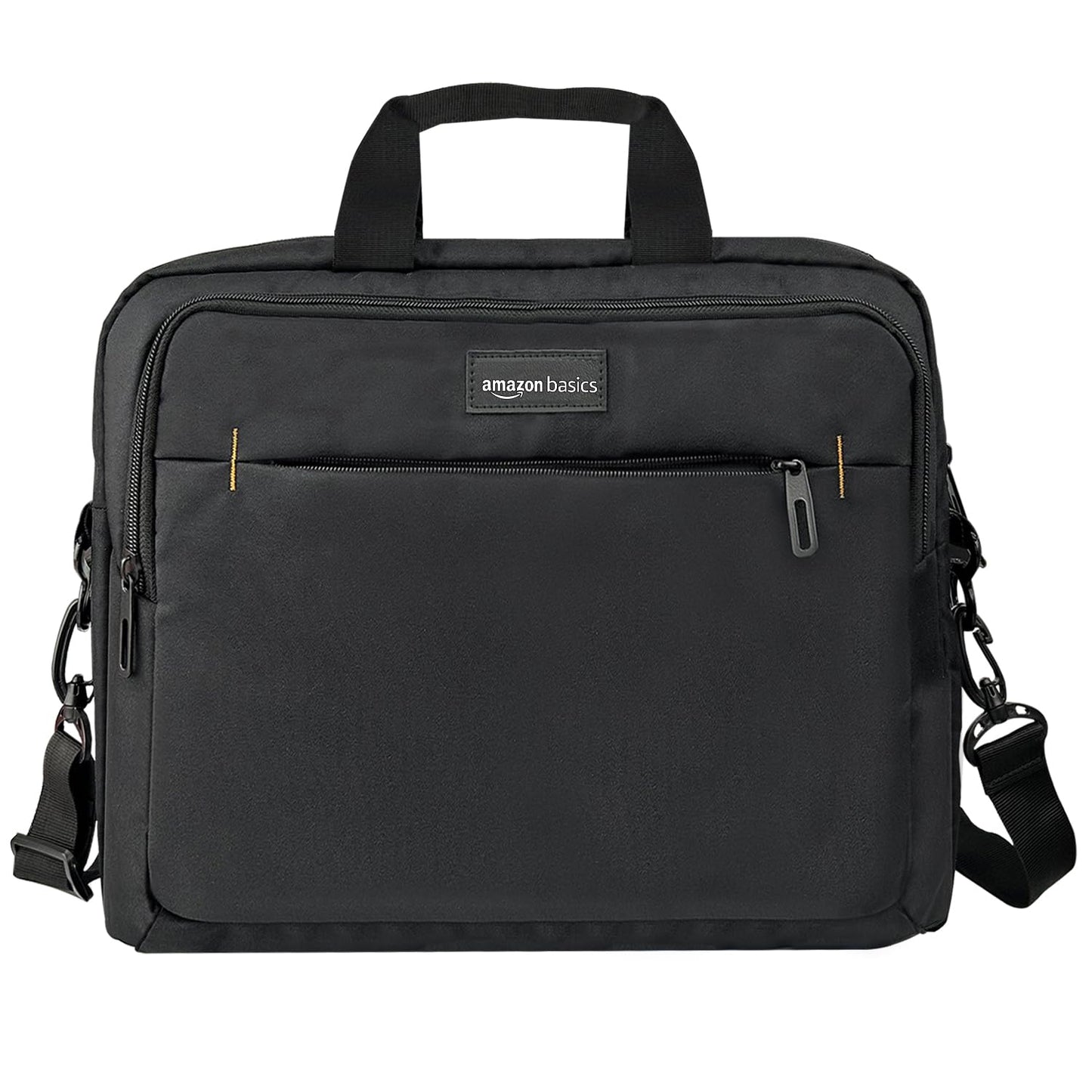 Amazon Basics - kompakte Laptoptasche, Umhängetasche/Tragetasche mit Taschen zur Aufbewahrung von Zubehör, für Laptops bis zu 14 Zoll (35,6 cm), Schwarz, 1 Stück