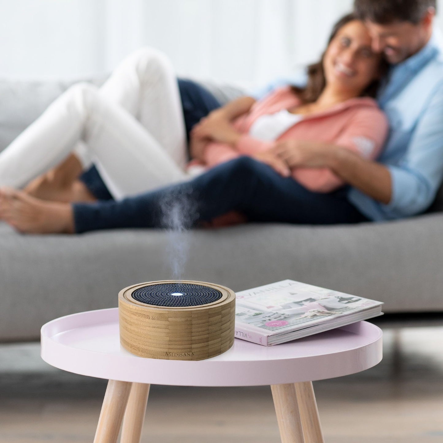 Medisana | AD 625 | Aroma Diffuser | Bambus | Raumerfrischer | Lufterfrischer | Duftlampe mit Timer | Raumduft elektrisch | Ätherische Öle Duftöle | Wellness-Licht in 6 Farben | 100 ml, 1 stück