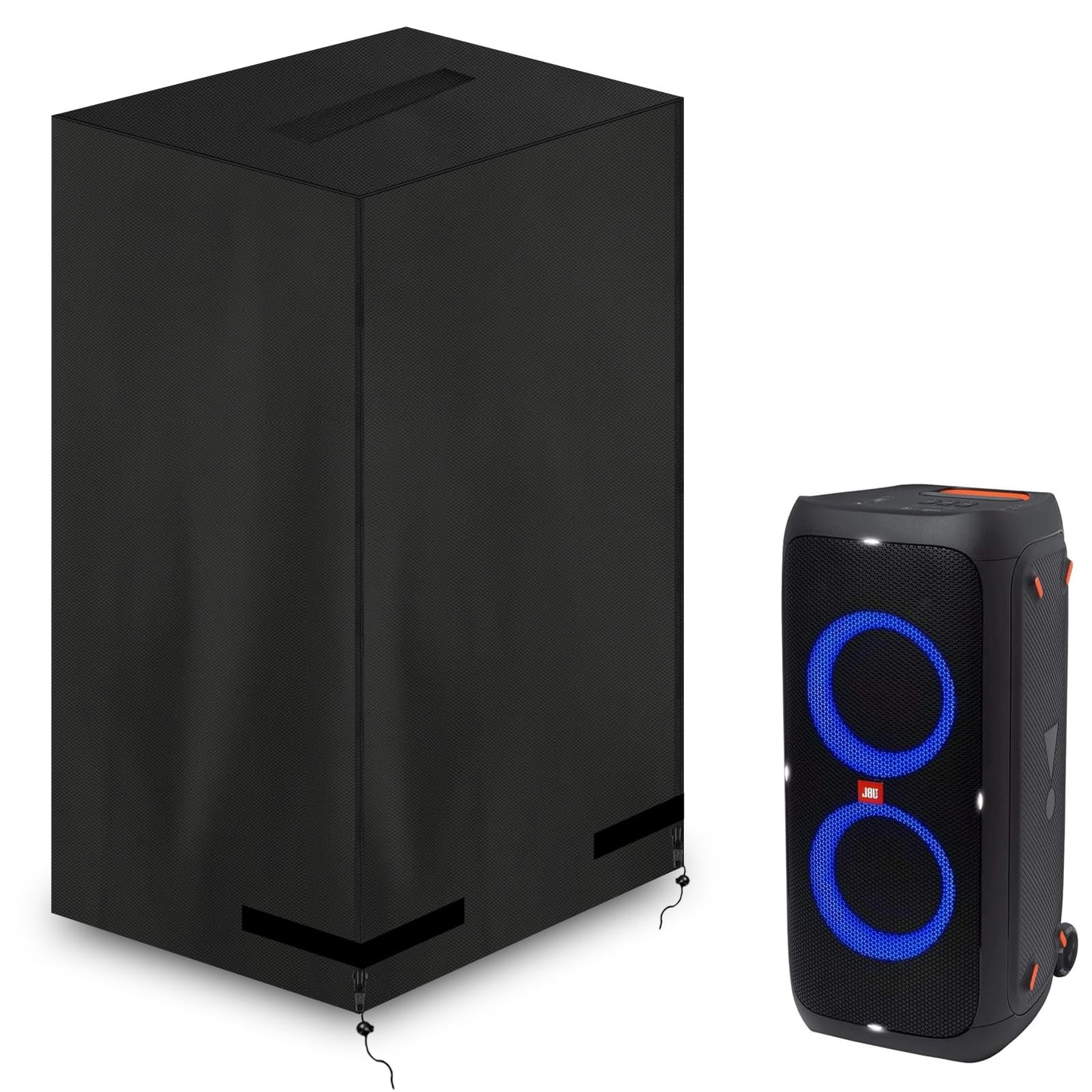 Abdeckung Lautsprecher, 100% wasserdicht 600D Oxford Lautsprecherhülle, Schwerlast Reißfest Soundcover, geeignet für JBL Partybox 310 und Lautsprecher ähnlicher Größe, UV-Beständiges (Schwarz)