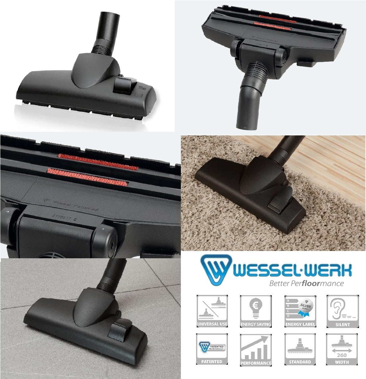 Akitas 800W Leistungsstarker beutelloser Zylinderstaubsaugerstaubsauger,Düsenkopf Hartbodenteppich Turbo PetHair Tool