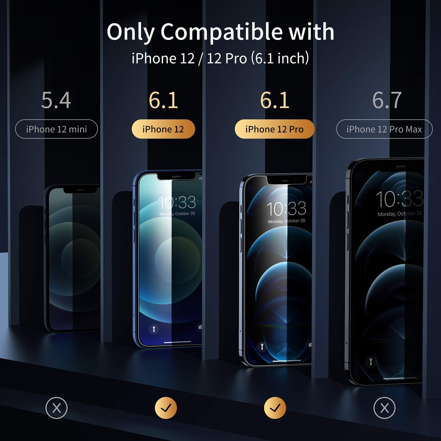 UNBREAKcable Panzer Sichtschutz Glas für iPhone 12/12 Pro [2 Stück], Blickschutzfolie für iPhone 12/12 Pro 6,1 Zoll, Anti-Spähen Privatsphäre Schutzglas, Kratzfest, Anti-Fingerprint und blasenfrei