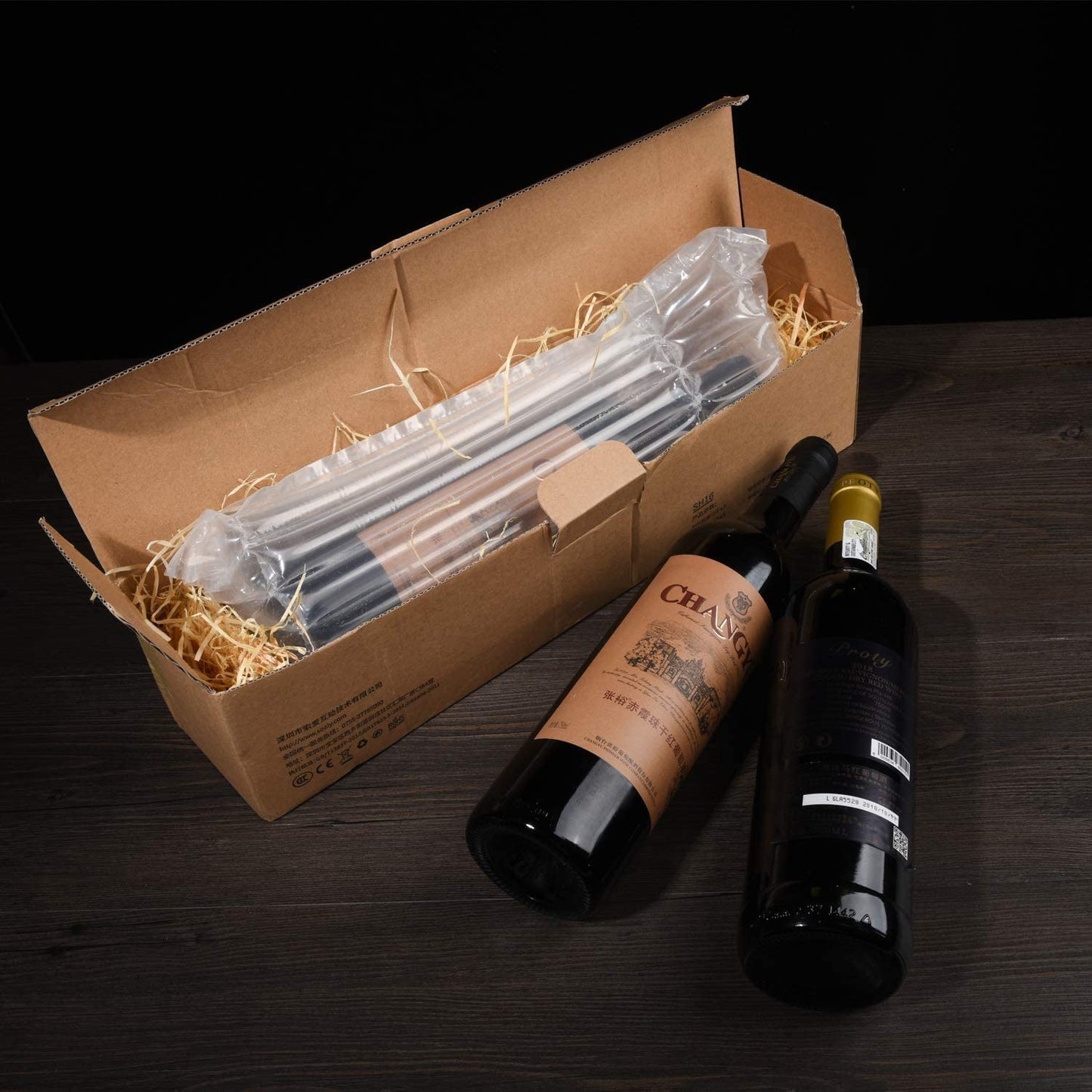 PIQIUQIU 10 Weinflaschen-Schutzvorrichtungen und aufblasbare Luftsäulen Beutel für eine sichere Verpackung und einen sicheren Transport -mit Luftpumpe (Zufällige Farbe)