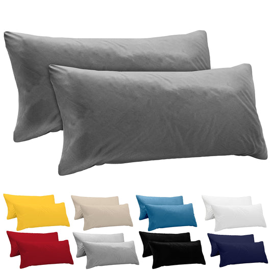 Dreamzie Kissenbezug 40x145 (Set mit 2) - 100% Jersey Baumwolle 150 g/qm Kissenbezüge -Anthrazit - Für Kissenbezug 40 x 145 - Kissenhülle - Kissenbezug - Resistent und Hypoallergen