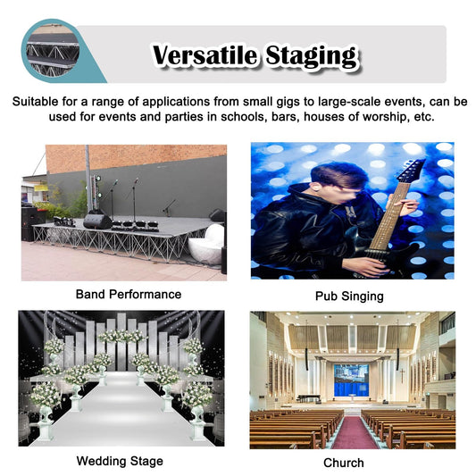 Tragbares Bühnenpodest tragbare Bühne Mobile Bühnenplattform Für Veranstaltungen, Modularer Bühnenbausatz Mit Aluminium-Riser Und Verriegelungsstiften, Die Miteinander Verbunden Werden Können, Leicht
