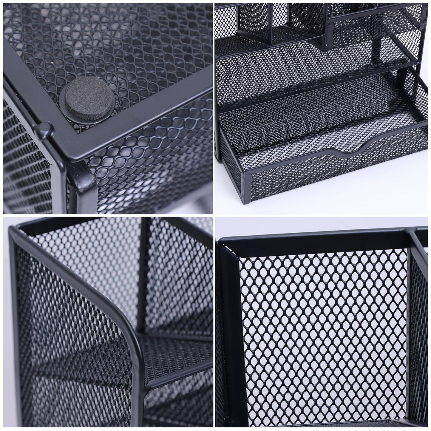 Vikmyer Mesh Stifthalter Organisator mit Schublade, Multifunktionaler Bleistifthalter für den Schreibtisch, Schreibtisch-Organizer und Zubehör für Büro, Schule, Kunst und Zubehör (S)