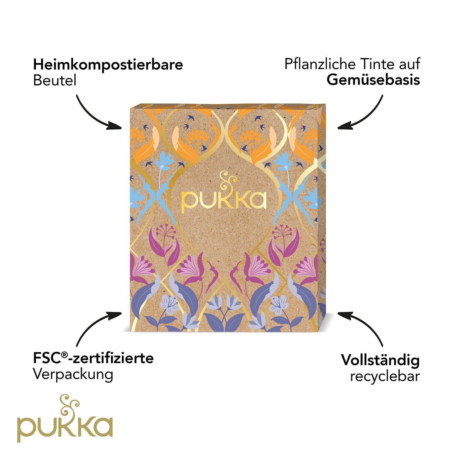 Pukka Tee Geschenkset, Bio Selection Box "Lieblingstee", Manuka Honig, Grüner Tee, Ingwer, Tee Set, Geschenkidee, 9 Tee Varianten, 45 Teebeutel