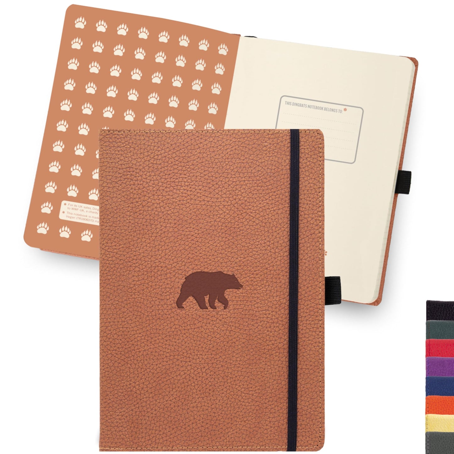Dingbats* - Notizbuch A5 Dotted, Hardcover aus veganem Leder mit Stifthalter und elastischer Gummiband, ideal zum Schreiben, für Universitätsnotizen, To-Do-Listen und mehr