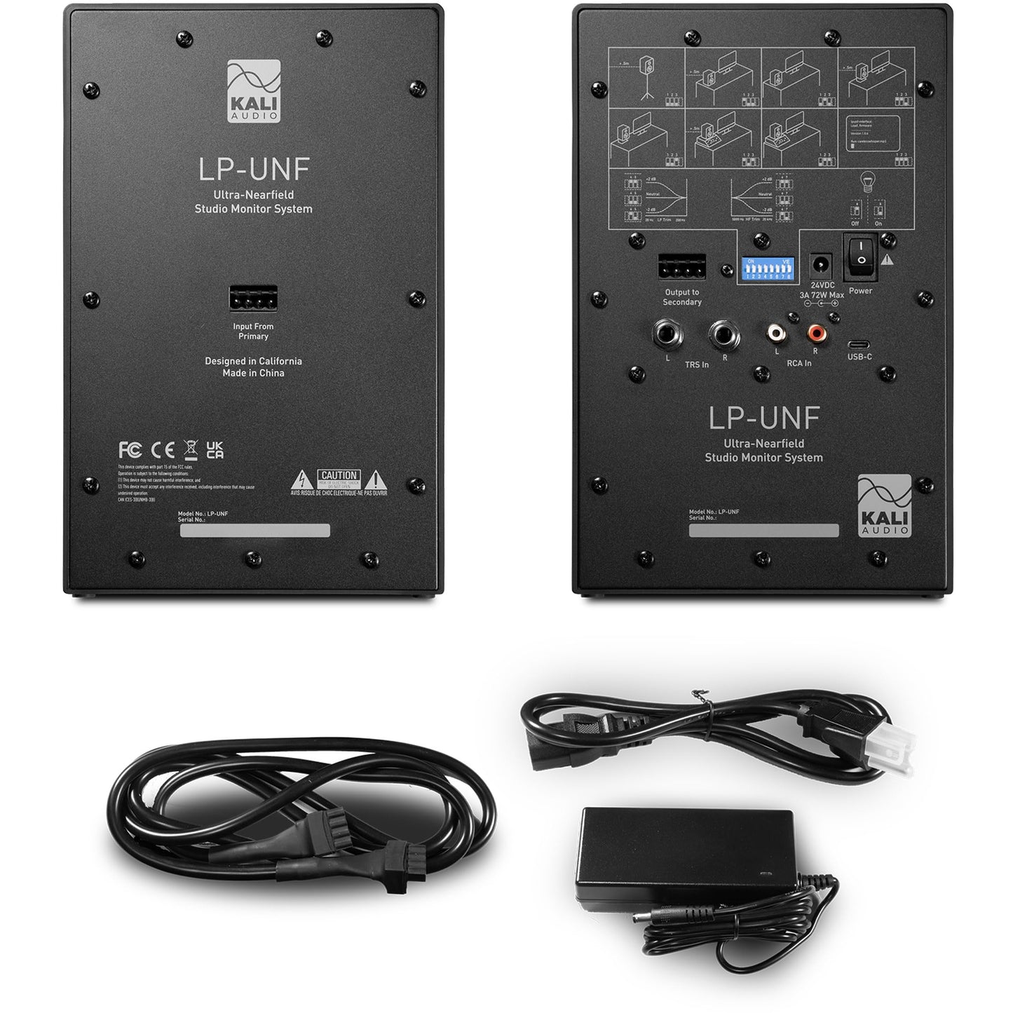 Kali Audio LP-UNF Nahfeldmonitor (160 Watt, hochwertiges Soundsystem, Studiomonitor, Boundary EQ, Hi-Fi Konnektivität mit Bluetooth/USB-C, TRS, RCA, 6,2 kg, 25,4 x 16,4 x 7,4cm), Schwarz