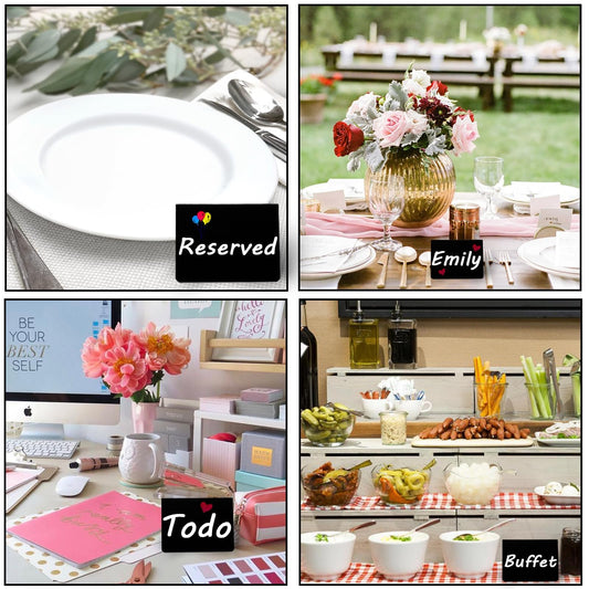 Ziamzra 20 Stück Kreidetafel Klein Aufsteller V-Form Kreidetafel Kunststoff Kleine Tafeln zum Beschriften 10x7.5cm für Preisschilder Buffet Reserviert Schilder Hochzeit Party Tischkarten Platzkarten