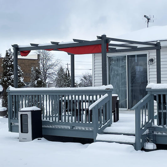 PURPLE LEAF Pergola Metall Garten Pavillon Pergola Wasserdicht Stabil Winterfest, Gartenpavillon Mit Sonnenschutz Überdachung (300 x 400 cm, Rot)