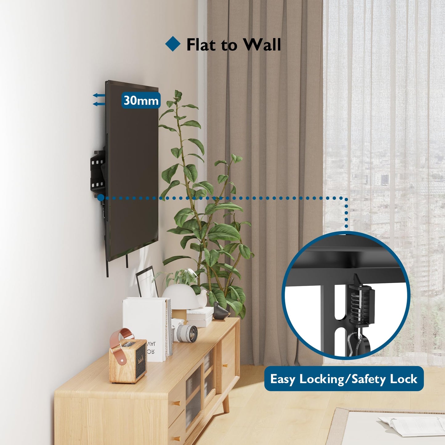 BONTEC TV Wandhalterung, Neigbare TV Halterung Ultraslim Universal für 23-60 Zoll LCD/LED/Plasma Fernseher Flach & Curved, Max. VESA 400x400, bis zu 45kg