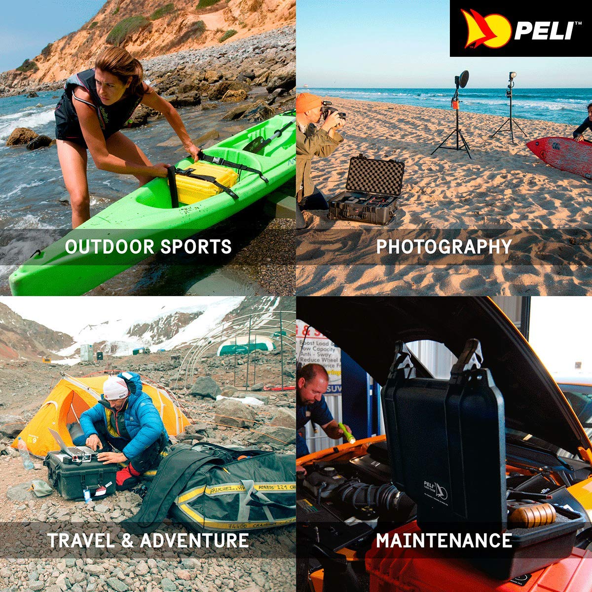 PELI 1450 Bruchfestes Case für Wertvolle Ausrüstung, IP67 Wasser- und Staubdicht, 15L Volumen, Mit Schaumstoffeinlage (anpassbar), Farbe: Gelb