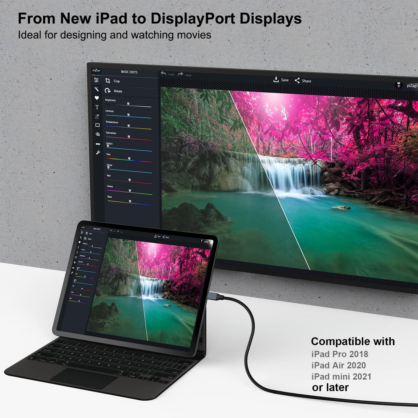 BENFEI USB C auf DisplayPort Kabel 0,9M (4K@144Hz/120Hz/60HZ, 2K@240Hz/144Hz), USB Typ C (Thunderbolt 5/4/3) zu DisplayPort Kabel für iPhone 15 Pro/Max MacBook Pro/Air 2023 iPad Pro iMac S23 XPS 17