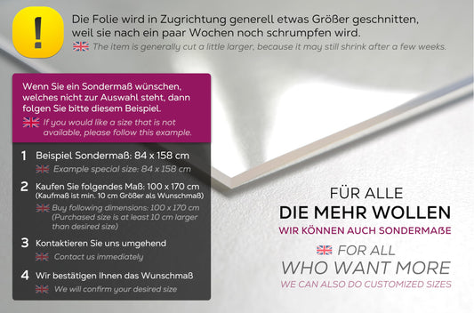 Glasklar Folie 2 mm + abgeschrägte Kante, Größe wählbar 80x240 cm, Wunschmaß transparente Tischdecke Tischschutz, Made in Germany