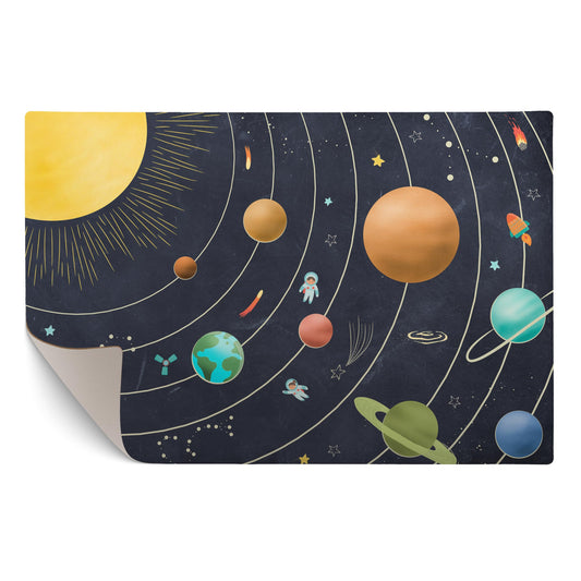 murando - Vinyl Teppich 90x60 cm - PVC Küchenteppich für Wohnzimmer Schlafzimmer Outdoor Läufer Küche Vinylteppich Dünn rutschfest Balkonteppich Design Weltall Kosmos Planeten e-A-10090-bi-a