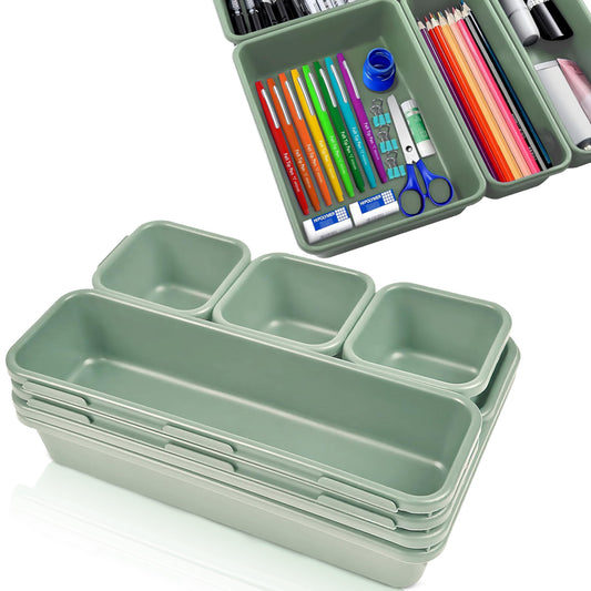 Optiwerk Schubladen Organizer, Pastellgrün, Organizer Schublade, Drawer Organizer, Make Up Organizer Schublade Schrank Organizer Bad, Badezimmer Organizer Box, Schminktisch Organizer, Ordnungsboxen