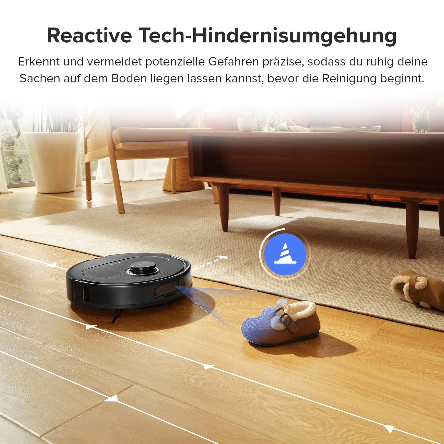 roborock Qrevo Pro Saugroboter mit Wischfunktion&Hebarem Wischmopp, FlexiArm Design™ Kantenreinigung, 7.000 Pa, 60 °C Heißwasser-Moppwäsche, Individuelle Teppichstrategie(Schwarz)