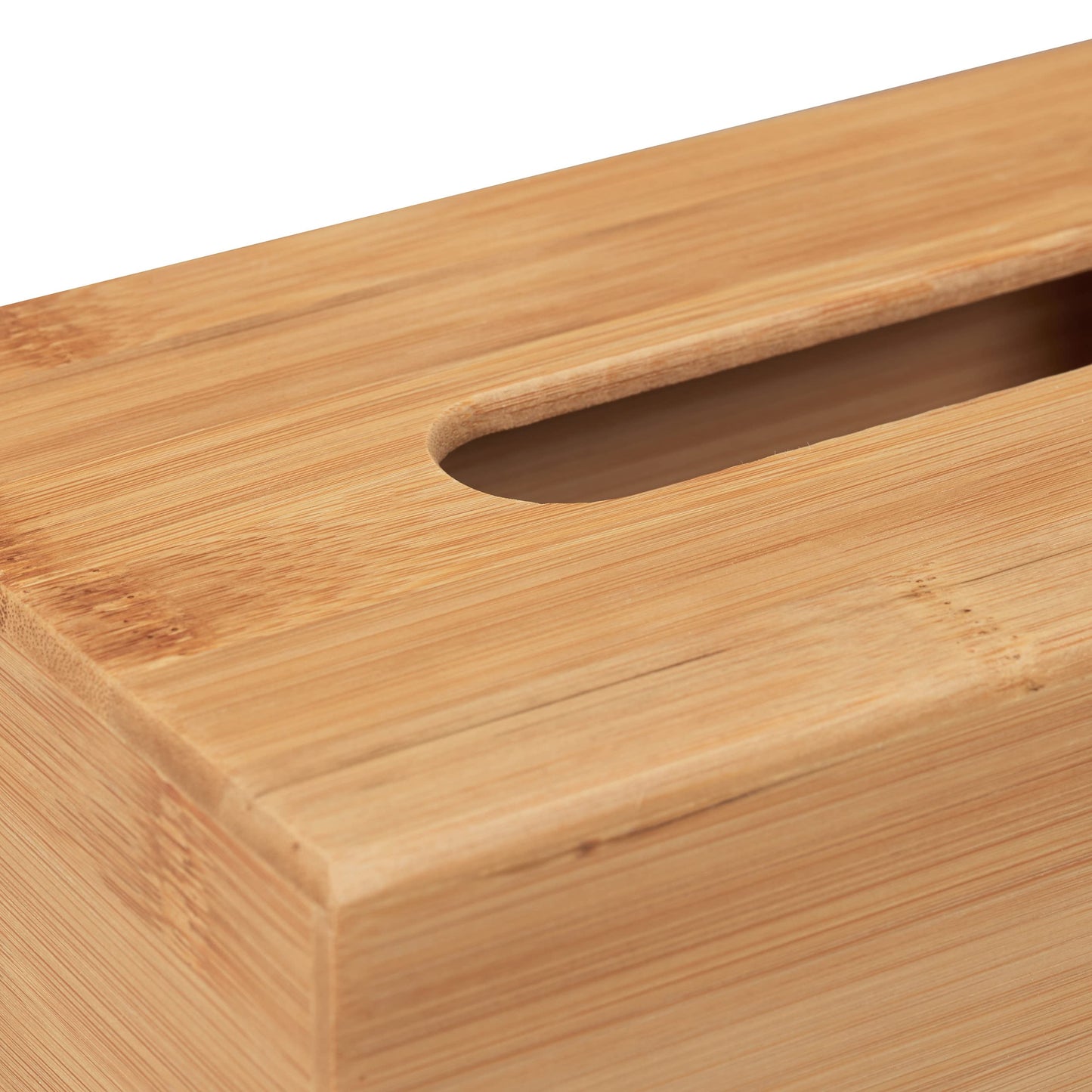 Relaxdays Kosmetiktuchbox, aus Bambus, Box für Kosmetik- & Taschentücher, Tücherbox nachfüllbar, Taschentuchbox, natur