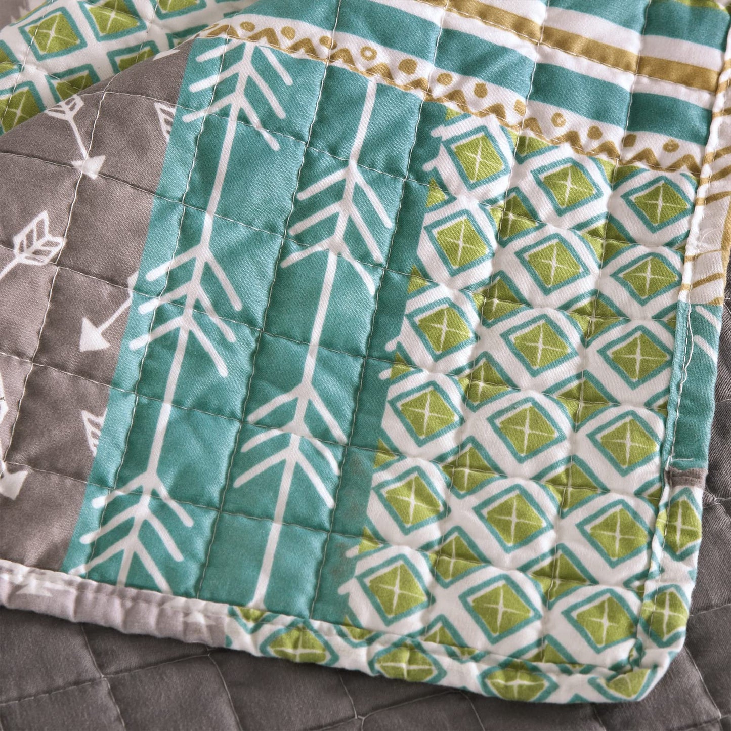 WOLTU Tagesdecke 170x210 cm Bettüberwurf Steppdecke Patchwork Wendedesign Bettdecke Stepp Decke Doppelbett unterfüttert und gesteppt