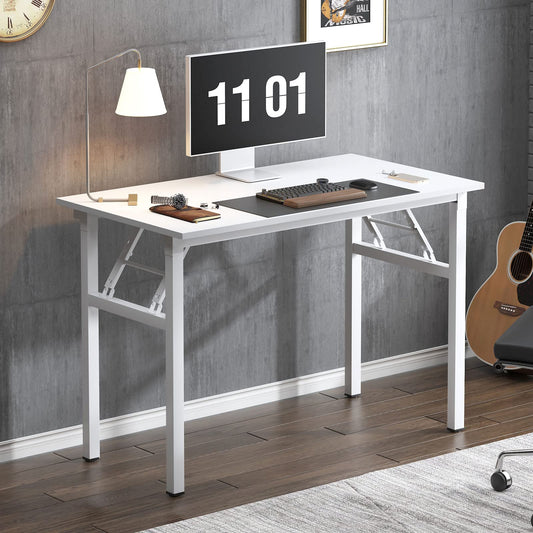 SogesHome Klapptisch Computertisch 100 x 60 x 75 cm PC Schreibtisch Schreibtisch Büroarbeitsplatz für Home Office Verwendung Schreibtisch, Esstisch Konferenztisch, Weiss,AC5DW-100-SH