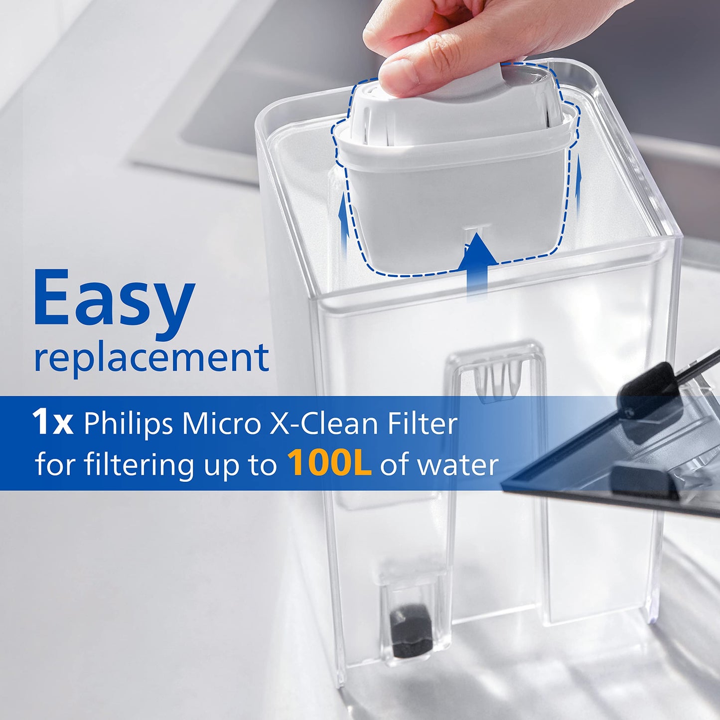 Philips Wasser Station, Spender für gefiltertes heißes Wasser, 2.2 L Fassungsvermögen, 6 Temperaturvoreinstellungen, Touchscreen