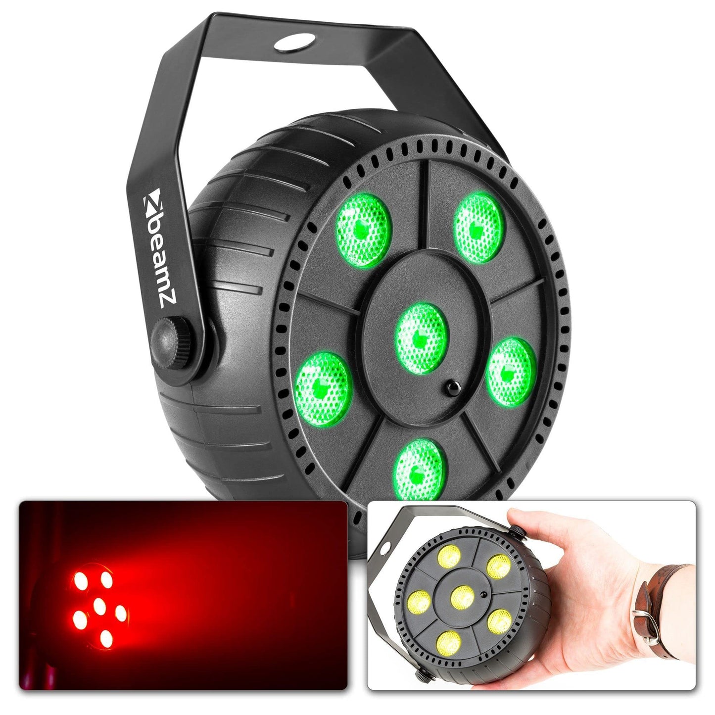 BeamZ PLP10 Akku LED PAR mit 6 LEDs 2 Watt - 4 Stück RGB LED PAR Scheinwerfer Stroboskop, Auto- und Soundmodus, Fernbedienung, Discolicht Partylicht Spotlight, Bühnenbeleuchtung, Effektstrahler