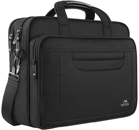 MATEIN Laptoptasche 15,6 Zoll, Laptop Aktentasche Herren Notebook, Computer Tasche Multifunktionale Business Schulter Tasche für Männer Frauen Umhänge, Schwarz