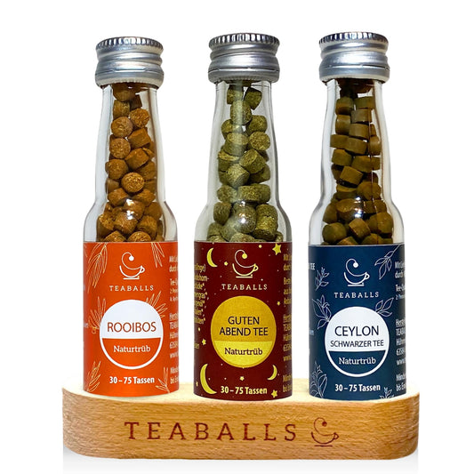 TEABALLS Set Relax mit Rooibos, Ceylon, Guten Abend 3er Pack für 225 Tassen