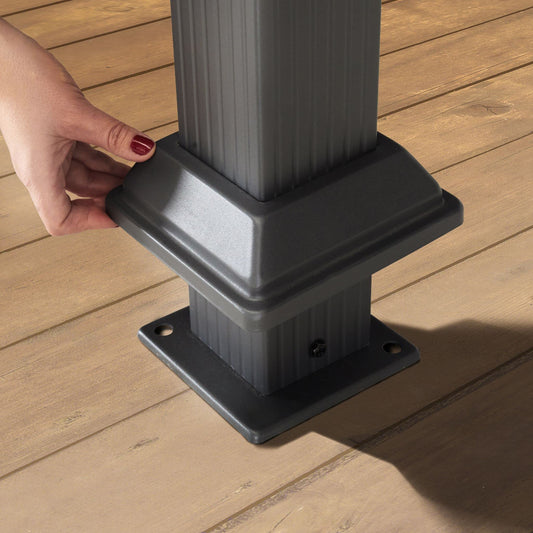 TOOLPORT Gartenpavillon 4x4 m Stahldach Hardtop ohne Seitenteile, Pfosten 9x9 cm