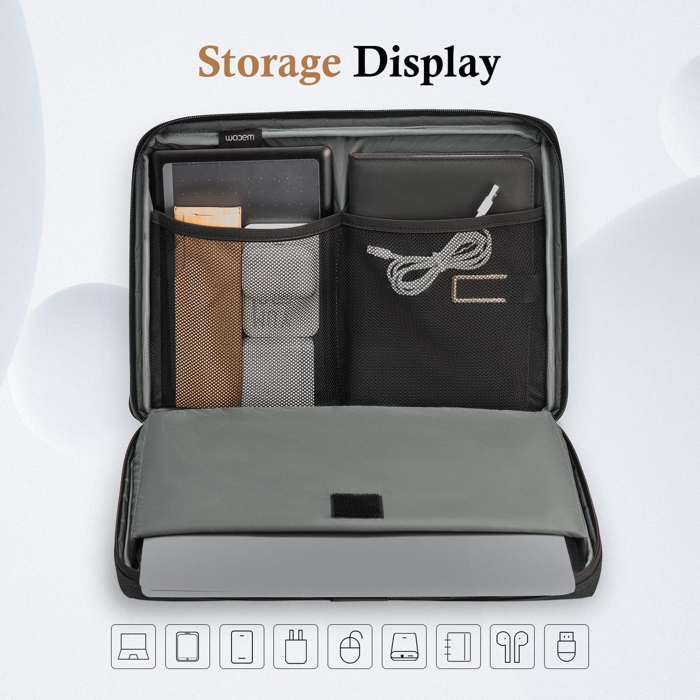 Bagasin Laptop Hülle Tasche, 15 15,6 16 Zoll TSA Laptoptasche Schutzhülle Sleeve Wasserdicht mit 4-lagigem Schutz, Computer Tragetasche für MacBook, HP, Dell, Lenovo, Asus Notebook