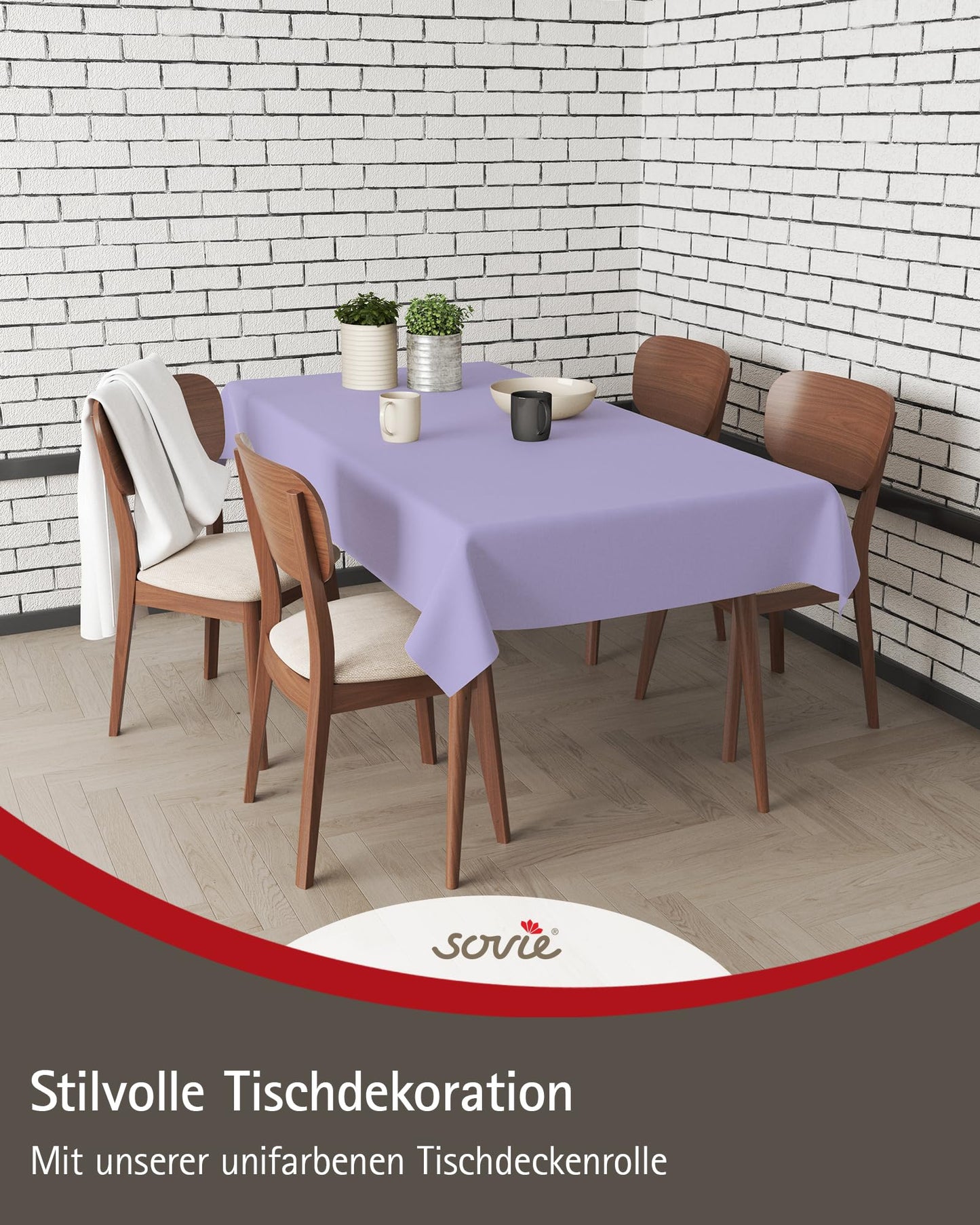Sovie HORECA Linclass Airlaid Tischdeckenrolle Lila - Tischdecke 118cm x 25m - Einfarbige Papiertischdecke Rolle - Ideal für Party & Hochzeit