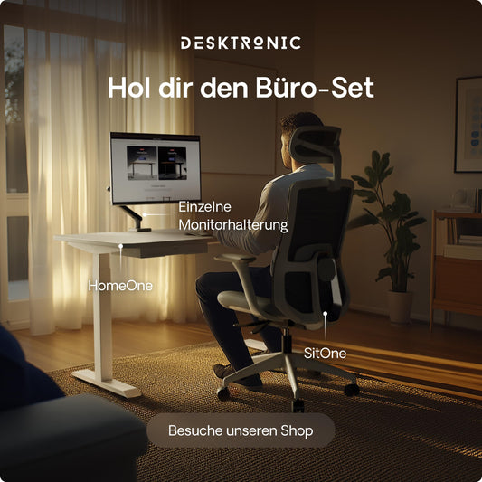 Desktronic Homeone Höhenverstellbarer Schreibtisch 160 x 80 cm, Elektrisch mit 2 Motoren, Touchscreen und USB-Anschlüssen, Weiß