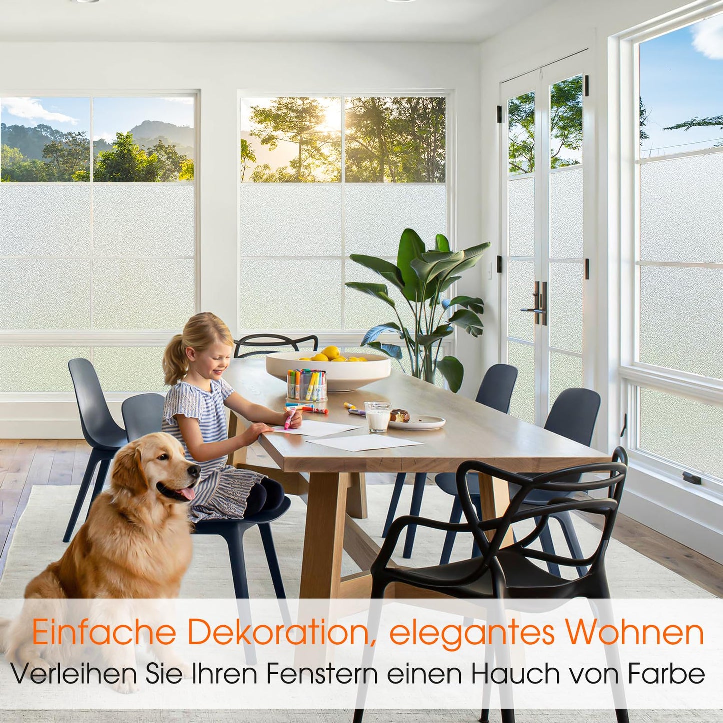 Lifetree Fensterfolie Blickdicht: Milchglasfolie Selbstklebend Fenster Sichtschutzfolie Blickdicht Anti-UV Statische Privatsphäre Haftend Glasfolie ohne Kleber Matt für Zuhause Büro 44.5 x 200cm