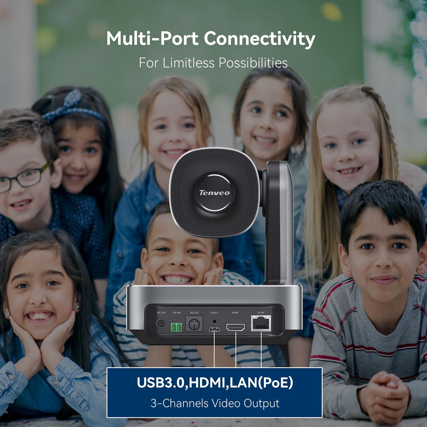 Tenveo 4K PTZ Kamera Streaming Kamera HDMI/USB3.0/PoE/ RJ45 Konferenzkamera 12x Optical Zoom Kamera Weiter Betrachtungswinkel YouTube/OBS Live Streaming and Skype/Zoom