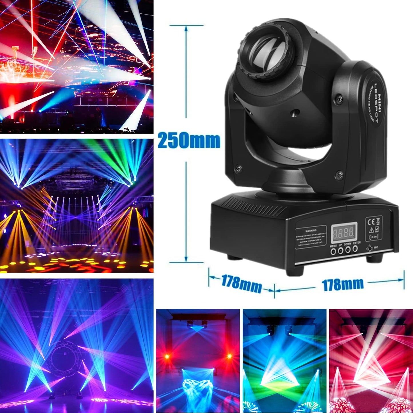 HOLDLAMP Moving Head LED Bühnenlicht Beam dmx512 Partylichter Wash Spot Licht Lampe 8 Muster Lichteffekt für Bar Party Halloween Weihnachten Hochzeit Disco Kinder - 2 PCS