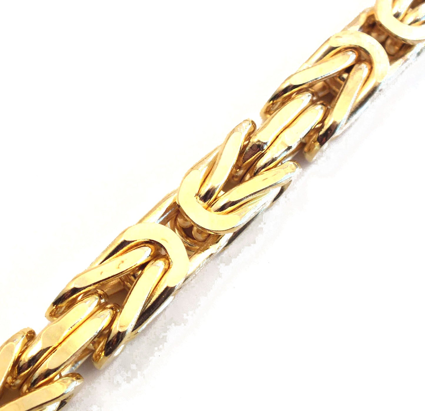 Byzantiner Königskette 18kt vergoldet 5mm Länge 60cm, Halskette Herren-Kette Goldkette Damen Geschenk Schmuck ab Fabrik Italien tendenze