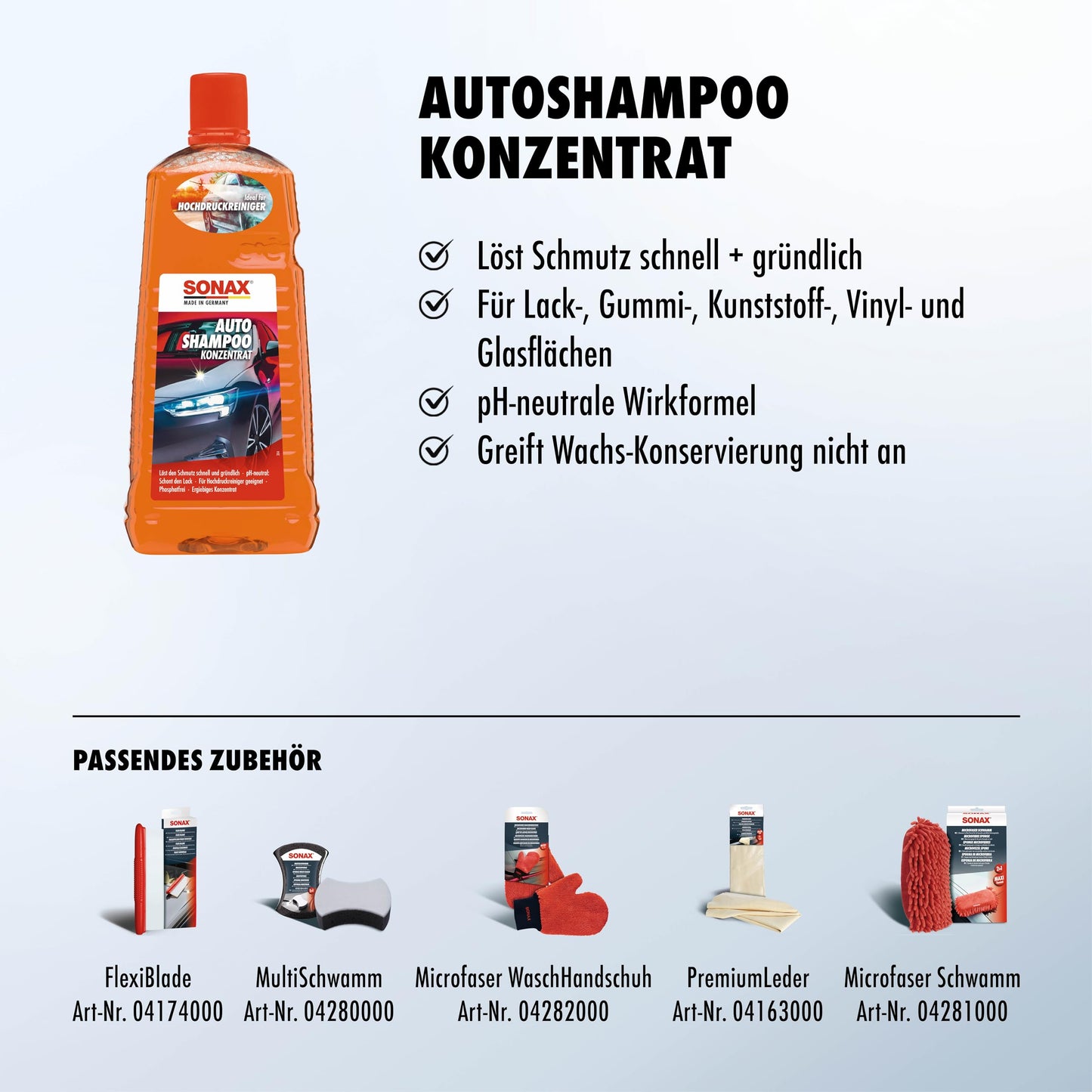 SONAX AutoShampoo Konzentrat (2 Liter) durchdringt und löst Schmutz gründlich, ohne Angreifen der Wachs-Schutzschicht | Art-Nr. 03145410