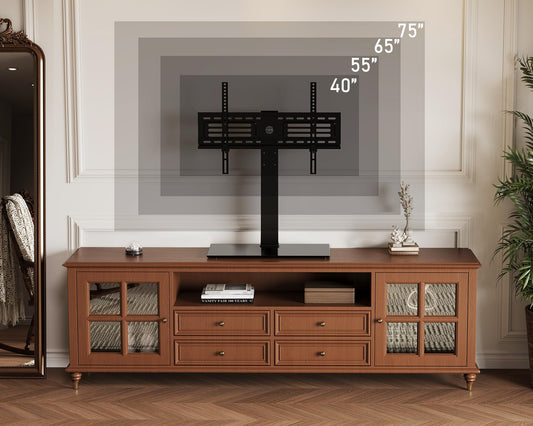 FITUEYES TV Standfuss TV Ständer für 40-75 Zoll LCD LED OLED Plasma Flach & Curved Fernseher bis zu 40kg-Höhenverstellbar-Max.VESA 600x400mm