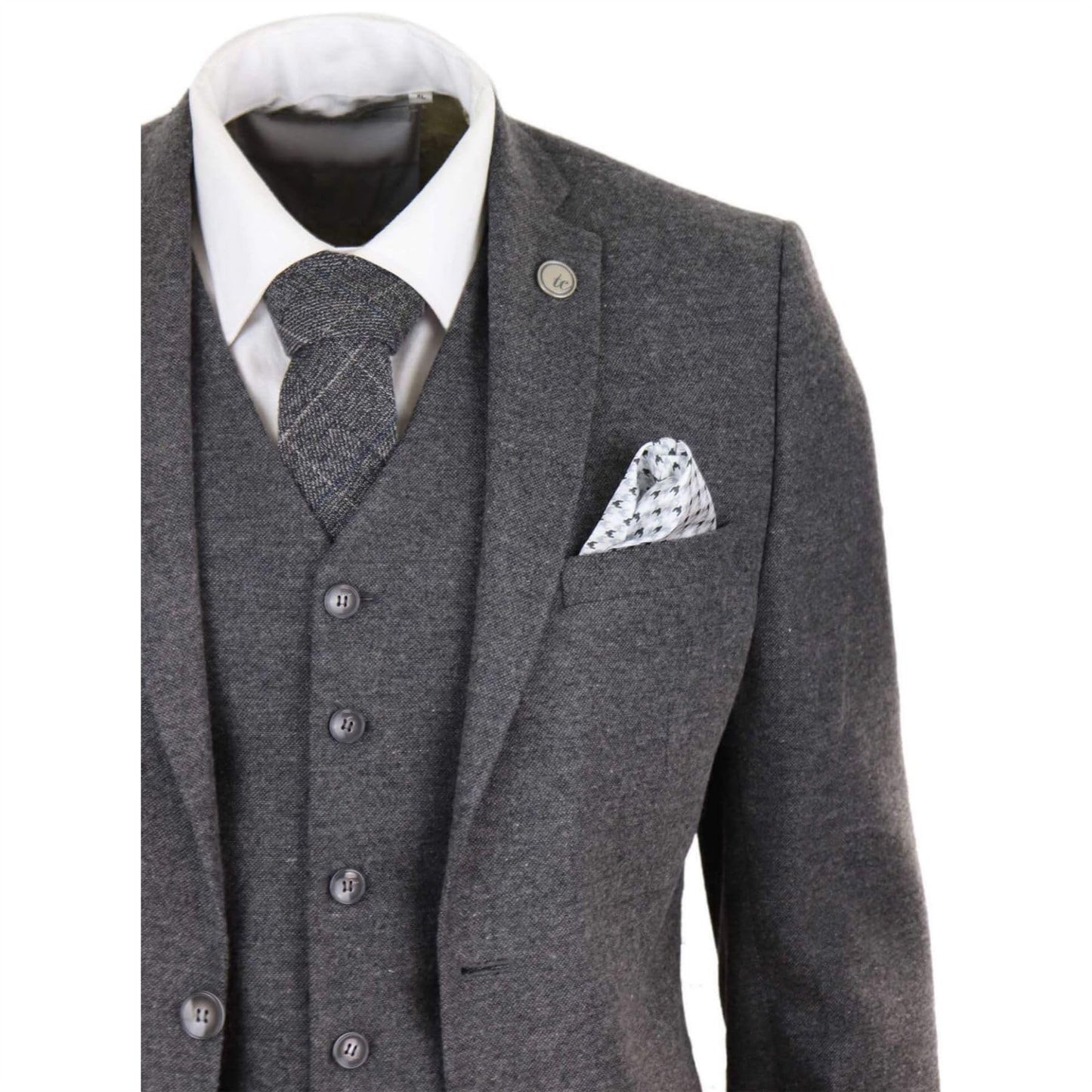 TruClothing.com Herrenanzug 3 Teilig Wollenanteil Tweed Design 1920 Vintage Klassisch