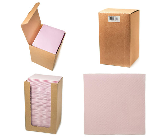Alvotex CHIC Airlaid 100 Coctailservietten, 1/4 Falten Stoffähnlich, Hochwertige Einwegserviette, Rosa, 20x20 cm