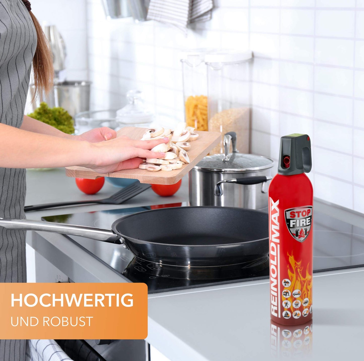 XENOTEC Premium Feuerlöschspray – 3er Set - 750ml – Stopfire – Autofeuerlöscher – REINOLDMAX – wiederverwendbar – geeignet für Fettbrände – 3 x 750g