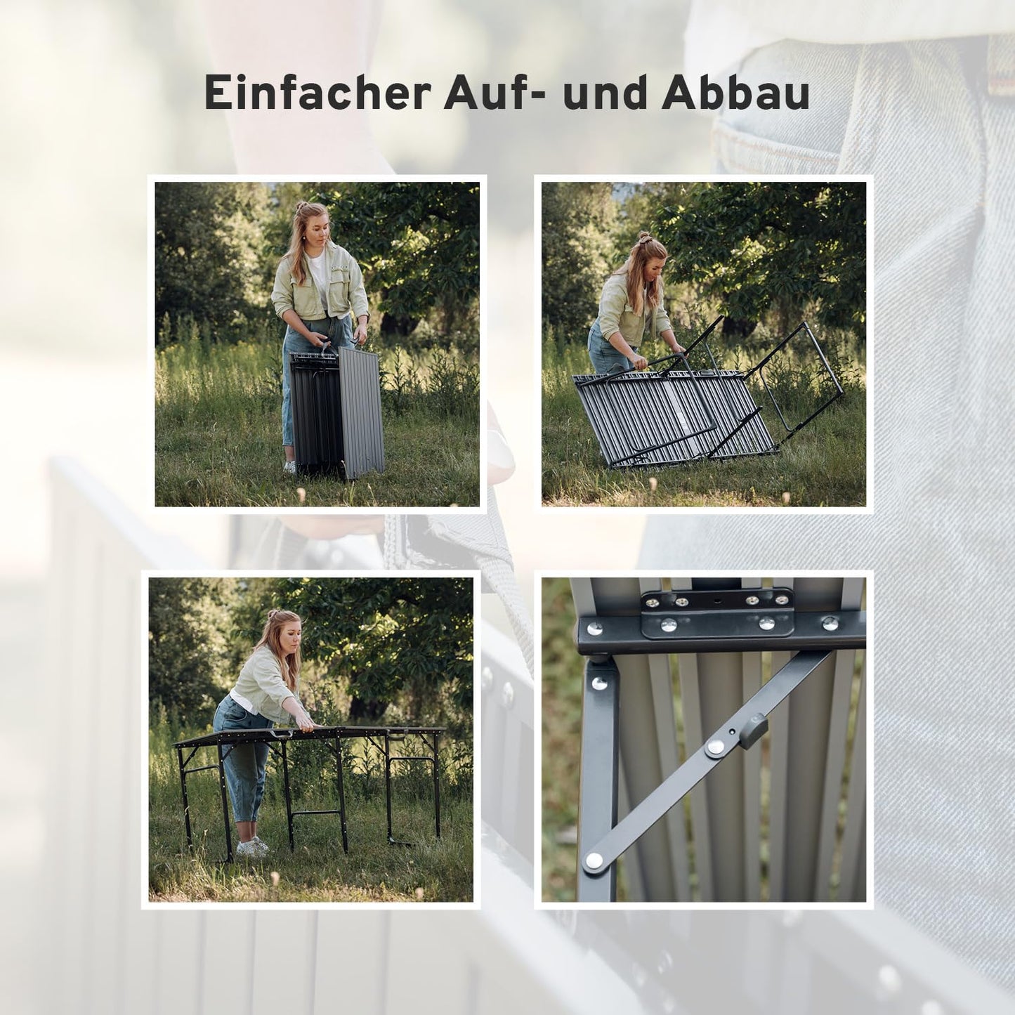 CAMPWERK Alu Camping Tisch, Campingtisch XL, Klapptisch, Gartentisch, Camping Möbel, Faltbar & Tragbar, Leichtes Aluminiumgestell, Ausklappbar, Für 2-6 Personen, 150 x 76 cm