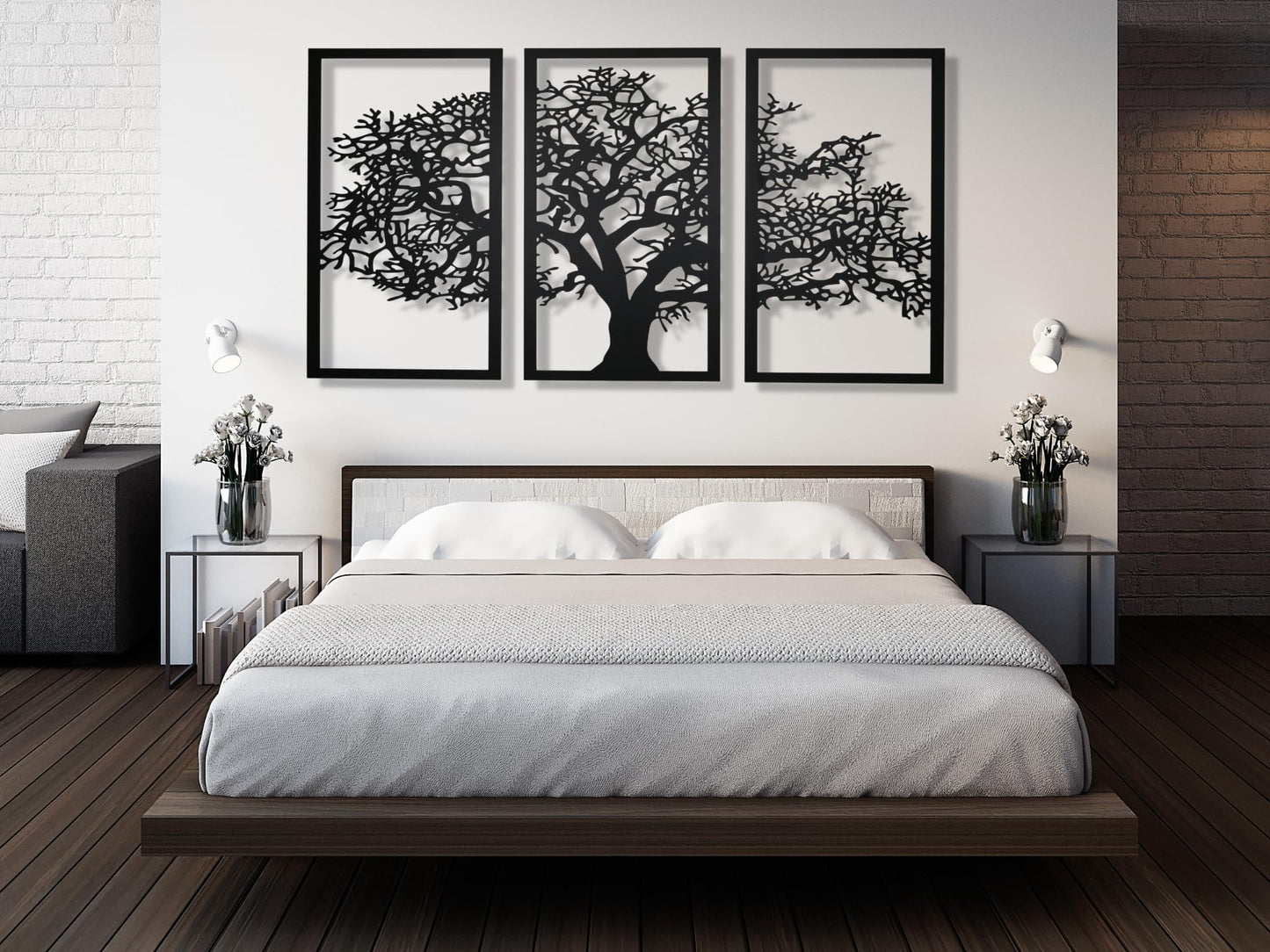 VAILLA Wanddeko, Wandbild aus Holz, Home Wall Art Dekoration 3D, Moderne Bilder für Zuhause Büro Schlafzimmer, Wohnzimmer und Küche (Baum 1)