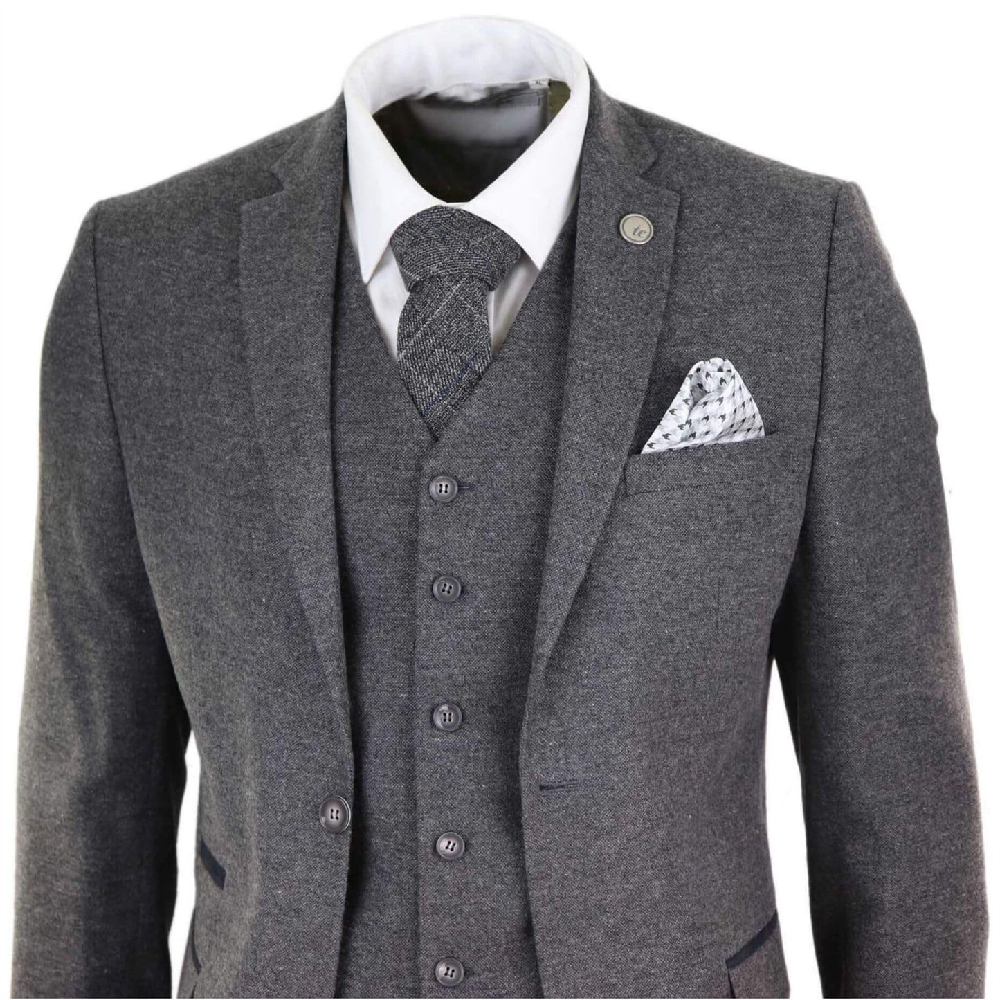 TruClothing.com Herrenanzug 3 Teilig Wollenanteil Tweed Design 1920 Vintage Klassisch