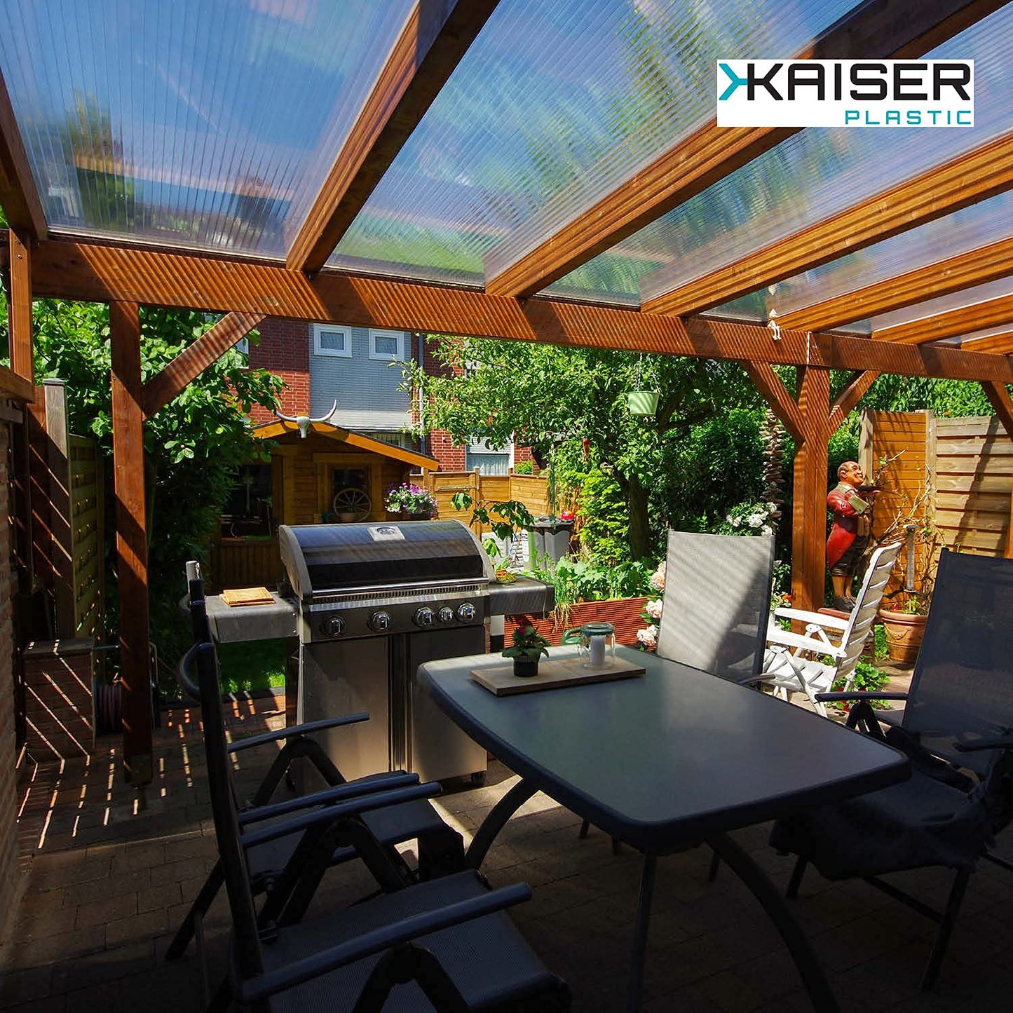 KAISER plastic® Doppelstegplatten 16/20 | Xtra Strong (PC) | 98 cm Breite x 200 cm Länge | 5er Set | Farbe: Klar und UV-geschützt
