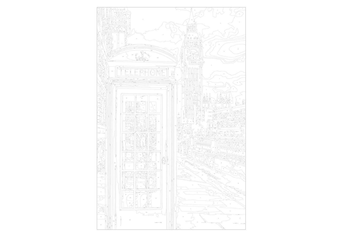 murando - Malen nach Zahlen London Telefonzelle 40x60 cm Malset mit Holzrahmen auf Leinwand für Erwachsene Kinder Gemälde Handgemalt Kit DIY Geschenk Dekoration n-A-0721-d-a