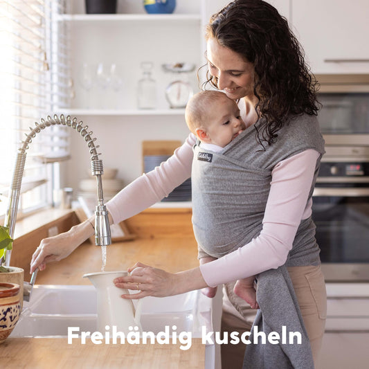 CuddleBug Baby Tragetuch Neugeborene - Weiches & Elastisches Tragetuch Baby, Babytragetuch ab Geburt, Babytuch Tragetuch Baby Elastisch, Newborn Baby Wrap, Tragetuch Elastisch, Sling Tuch Baby, 3-16kg