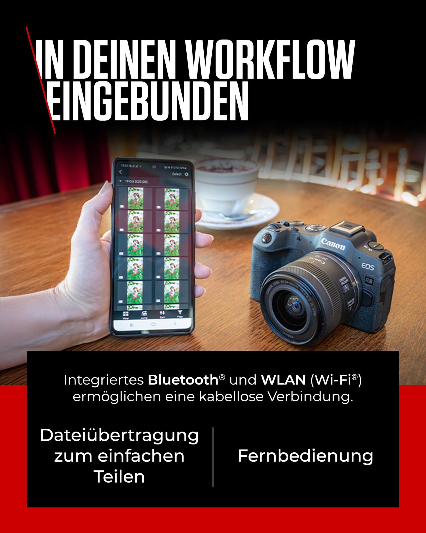 Canon EOS R8 Systemkamera + RF 24-50mm F4.5-6.3 is STM Objektiv - Spiegellose Vollformat Kamera (Digitalkamera mit Autofokus und Motiverkennung für Augen Tiere Fahrzeuge, 4k Videokamera, WiFi)